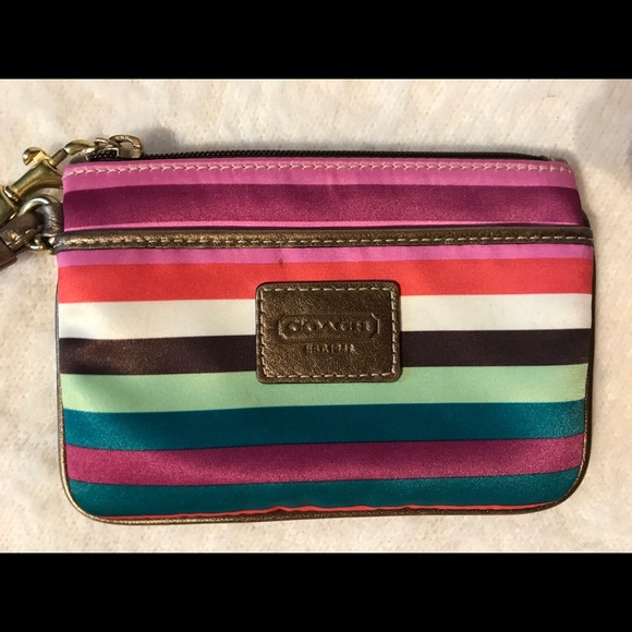 Striped Coach Wristlet - Picture 3 of 5